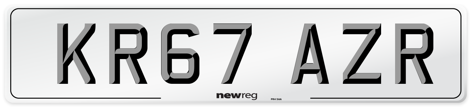 KR67 AZR Number Plate from New Reg